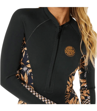 RIP CURL G-BOMB 1MM FRONT ZIP HI-CUT LONG SLEEVE SHORTY  - TRAJE DE SURF MUJER